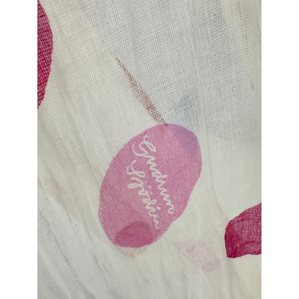 Gudrun Sjoden Scarf Pink Orange Polka Dot Cotton Gauze Lagenlook Lightweight - Picture 3 of 7
